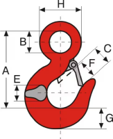 Ösenlasthaken m.Gußfalle 7/8mm