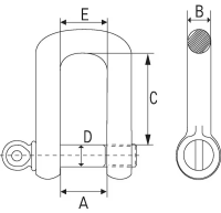 D-Schäkel verzinkt, 6 mm