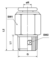 Steckverschraubung Ø 6mm gerade, Außengewinde M6x1