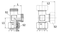 drehbare T-Verbindung F-M-M 10L