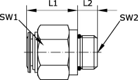 Steckverschraubung gerade 8x1/4