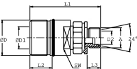 Kupplungsmuffe 10L 16x1,5 / 36x2