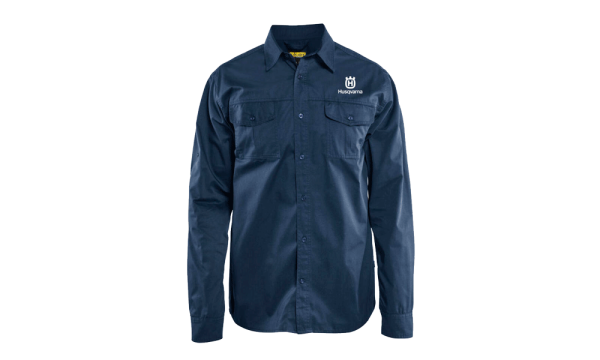 Husqvarna Langarmhemd Twill, Unisex, marine, Gr. XXL