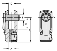 Gabelkopf + Bolzen M10x20