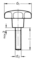 Sternknopf M6x32 L=25mm