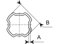 Profilrohr S9/H8 außen 4 Ecken