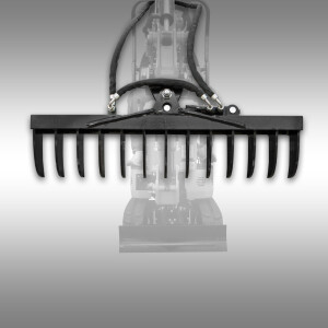 Jansen Hydraulisch schwenkbarer Rechen für Minibagger M