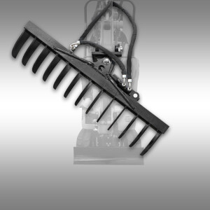 Jansen Hydraulisch schwenkbarer Rechen für Minibagger M