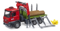 Bruder MB Arocs Holztransport LKW mit Ladekran, Greifer und 