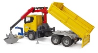 Bruder Scania Super 560R Baustellen-LKW mit Kran und 2 Palet