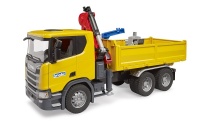 Bruder Scania Super 560R Baustellen-LKW mit Kran und 2 Palet