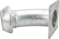 KKV 4" mit Vierkantflansch/45&deg;Bogen