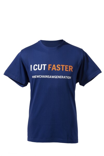 Husqvarna T-Shirt "I Cut Faster", Unisex, blau, Gr. L