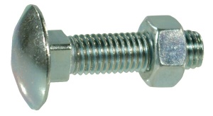 Schloßschraube 6x40 Güte 4.6 verz. mit Mutter