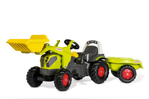 Claas AXOS 240 mit Frontlader und Anhänger