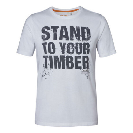 STIHL T-Shirt "STAND TO YOUR TIMBER" weiß Herren, Größe M