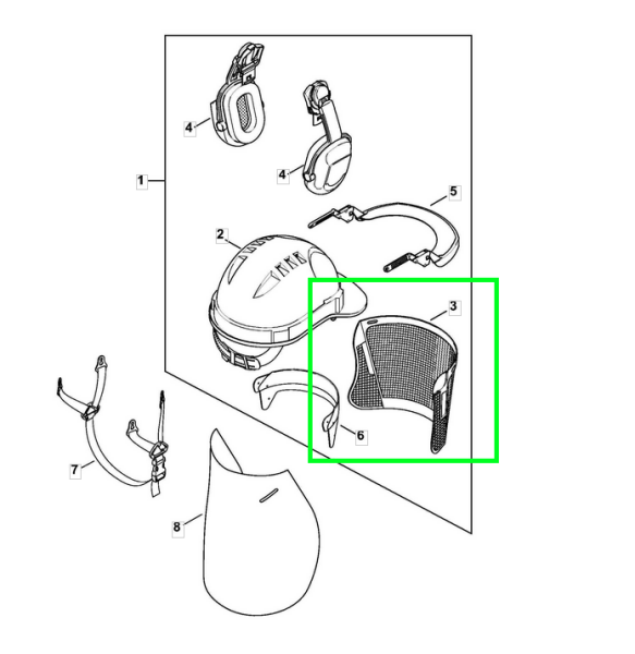 STIHL Ersatz-Gesichtsschutz Nylongitter für Function Basic Helm