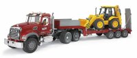 Bruder MACK Granite LKW mit Tieflader und JCB 4CX...