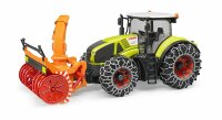 Bruder Claas Axion 950 mit Schneeketten und Schneefräse