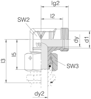 Winkelverschraubung 90° M18x1,5 12L einstellbar