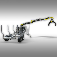 Jansen Holzrückewagen HRW-30, Holzanhänger mit Lad