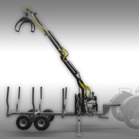 Jansen Holzrückewagen HRW-30, Holzanhänger mit Lad