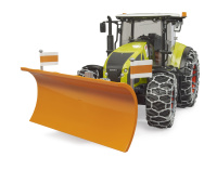 Bruder Claas Axion 950 mit Schneeketten und Räumschild 