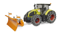 Bruder Claas Axion 950 mit Schneeketten und Räumschild 