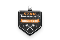 STIHL Weihnachtsbaumkugel Timbersports "Kiss my Axe&quo