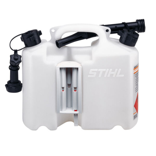 STIHL Kombi-Kanister 5l Kraftstoff & 3l Öl, Werkzeugköcher, transparent