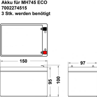 Herkusles Ersatzbatterie 12V 12AH Motorhacke MH745eco