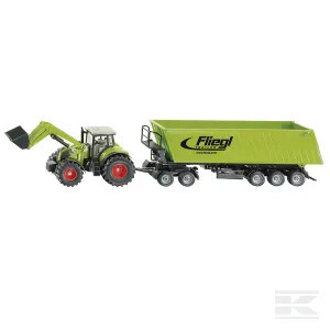Siku Traktor mit Frontlader, Dolly und Muldenkipper